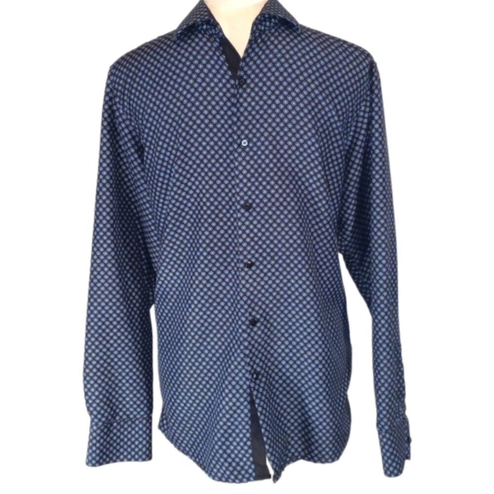 Men Modern Fit Button Down Long Sleeve Size M